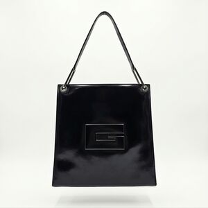 🖤GUCCI By TOM FORD ​Vintage Chic: Minimalist Black Patent Square Tote 1990s